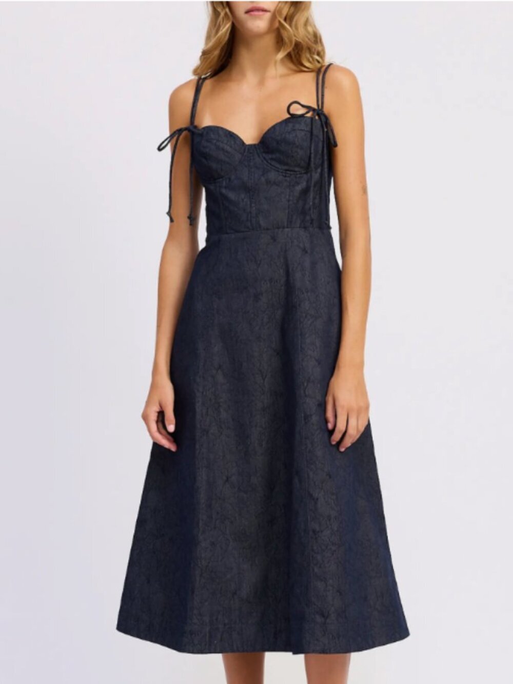 Reformation Darby Sweathart Midi Dress Womens 2 Black Linen Sleeveless